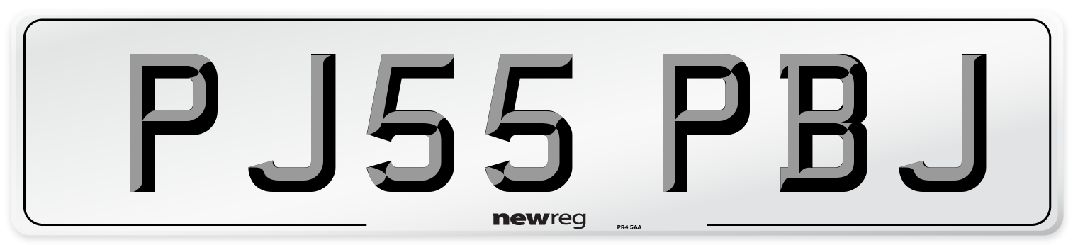 PJ55 PBJ Number Plate from New Reg